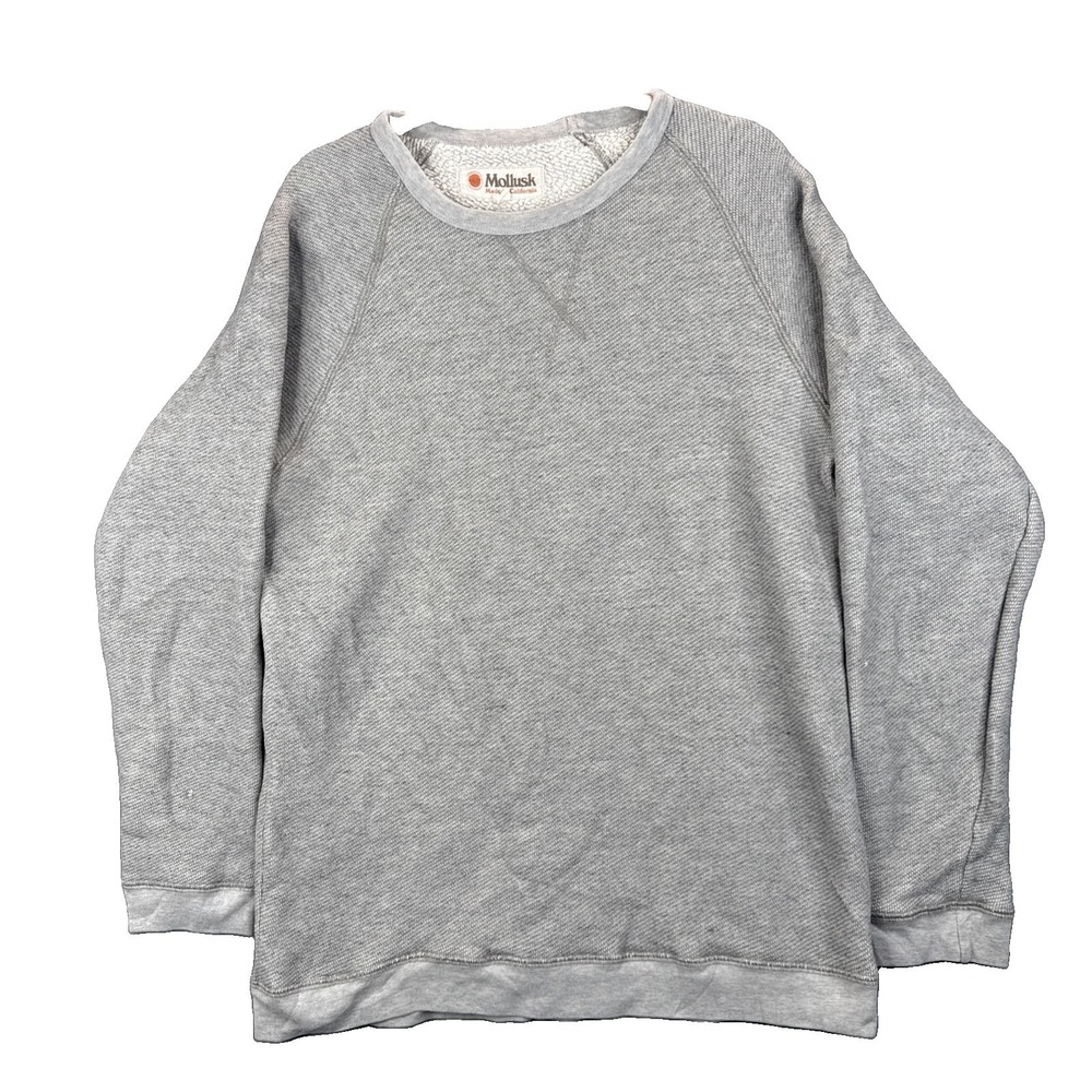 Mollusk California Crewneck Sweater Mens Large Textured Fleece Pullover Casual